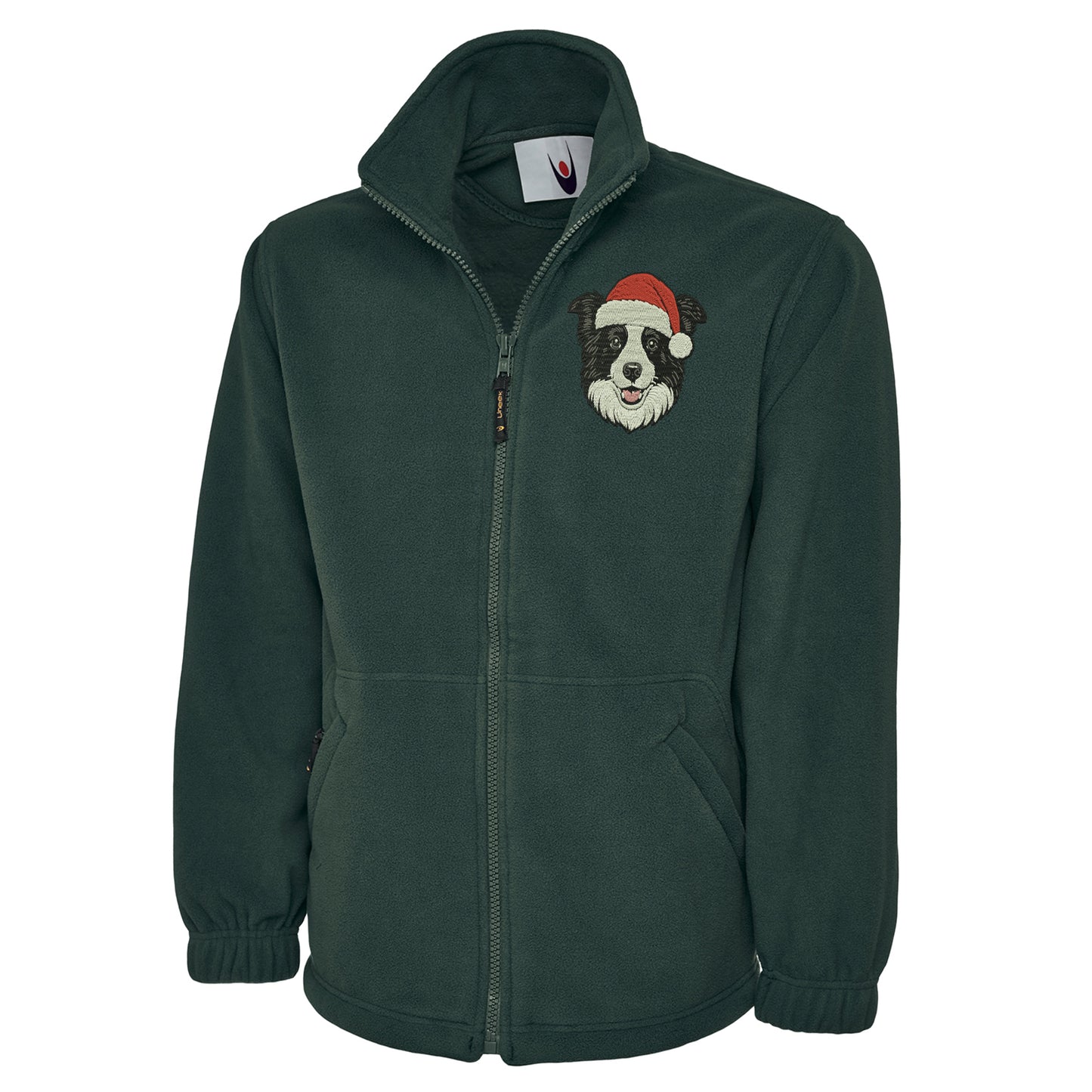 Border Collie Christmas Fleece Jacket