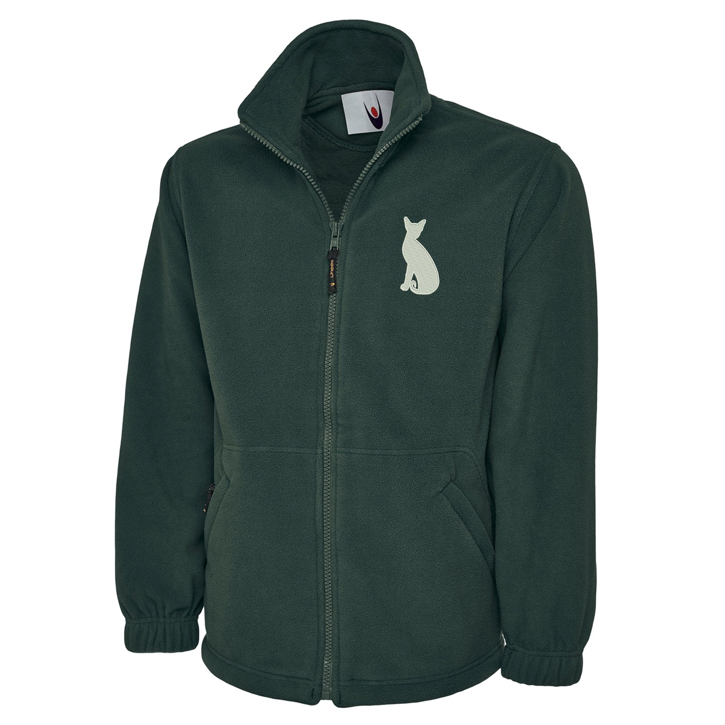 Siamese Cat Embroidered Premium Fleece Jacket