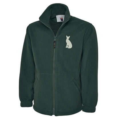 Siamese Cat Embroidered Premium Fleece Jacket
