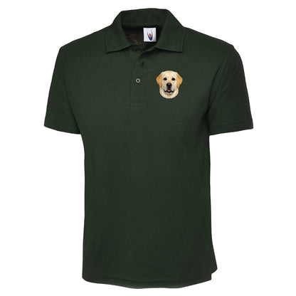 Yellow Labrador Dog Face Polo Shirt