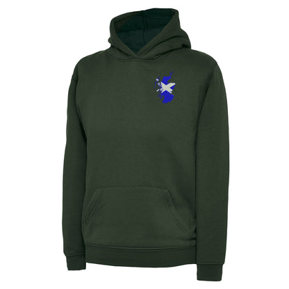 Scotland Flag Map Embroidered Children's Hoodie