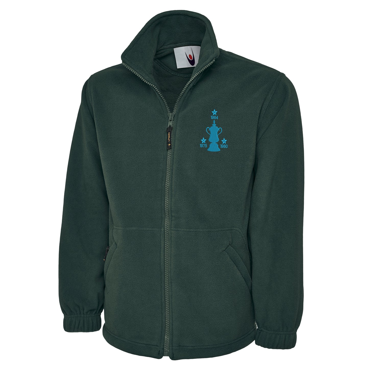 Retro West Ham Three Time Cup Winners Embroidered Premium Fleece Jacket