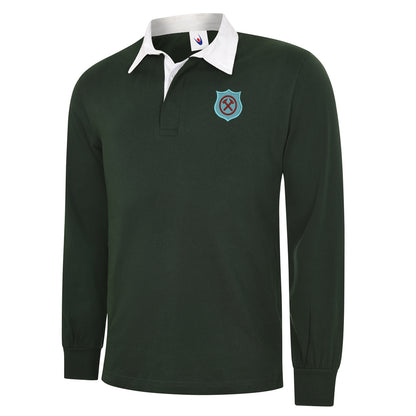 Retro West Ham 1923 Embroidered Long Sleeve Rugby Shirt