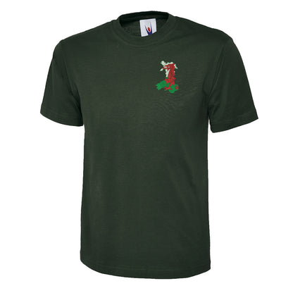 Wales Flag Map Embroidered Classic T Shirt