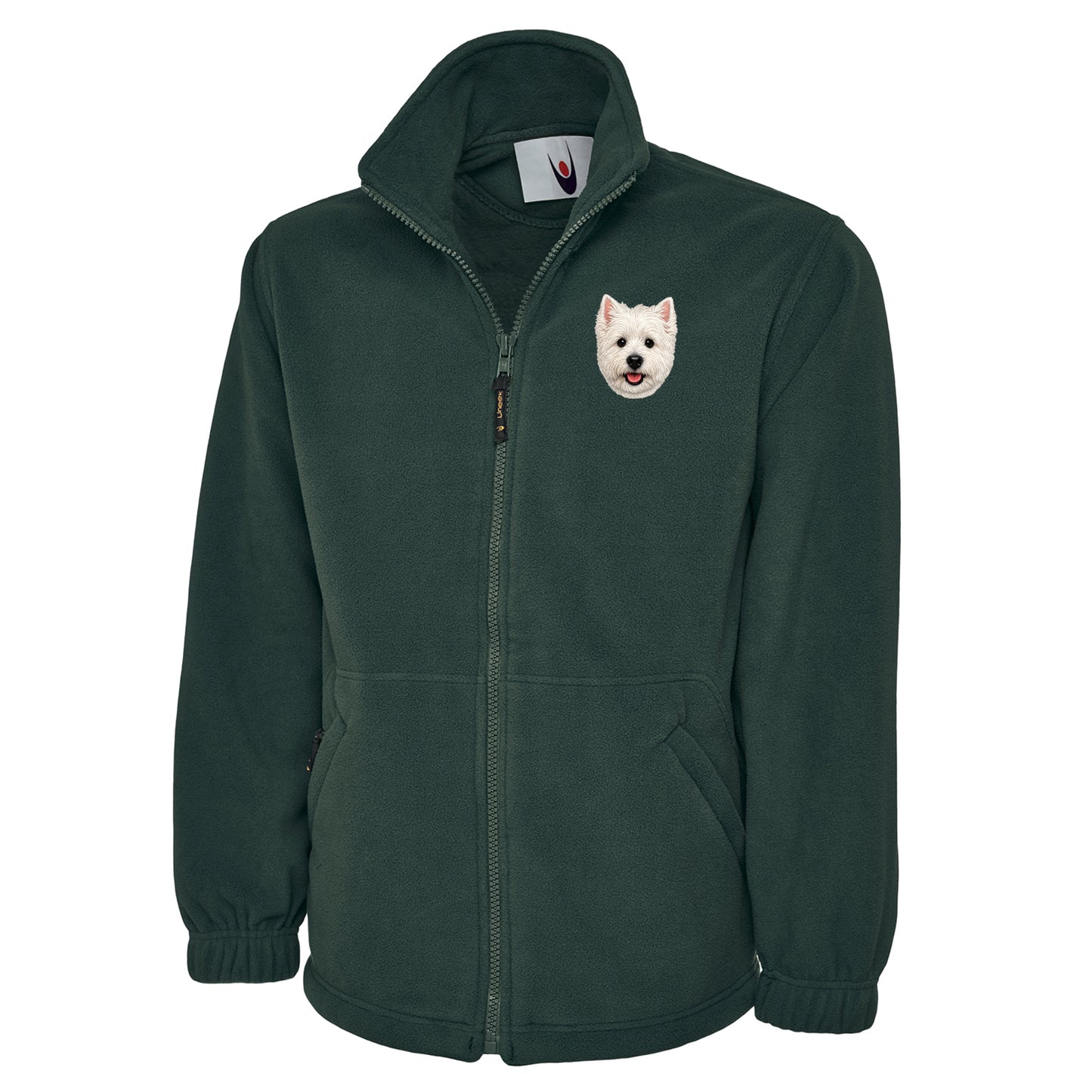 Westie Dog Face Fleece Jacket