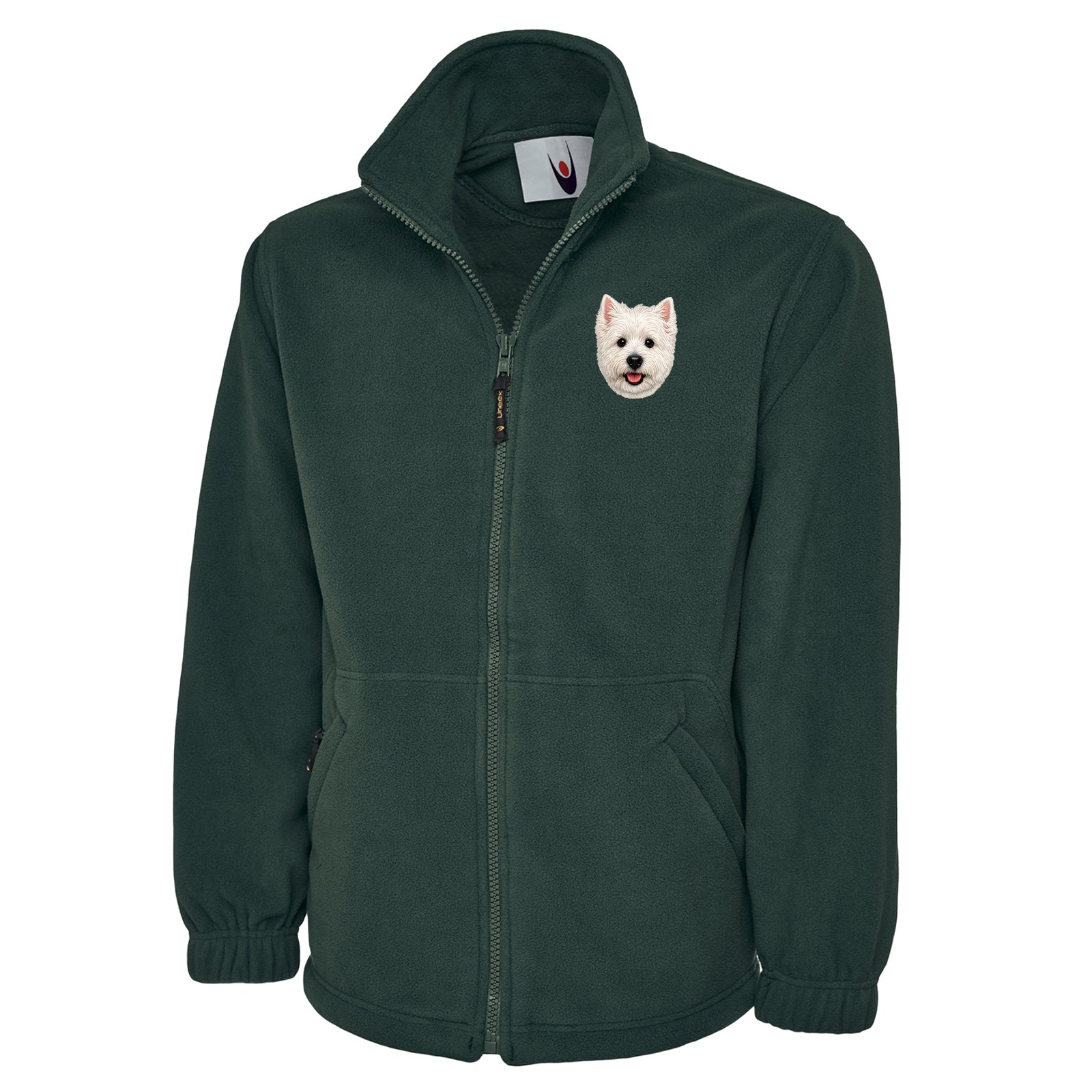 Westie Dog Face Fleece Jacket