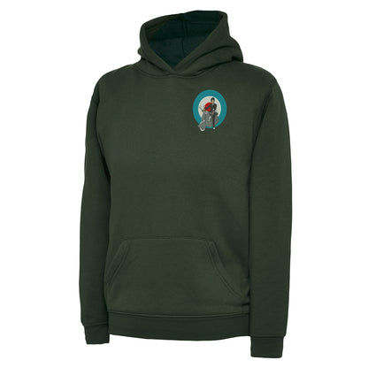 Retro MOD Scooter Embroidered Children's Hoodie