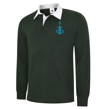 Retro West Ham Three Time Cup Winners Embroidered Classic Rugby Shirt