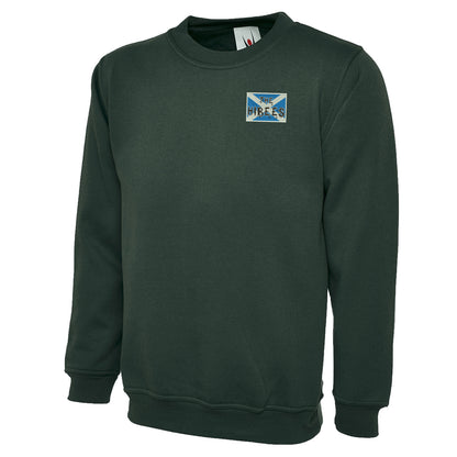 The Hibees Grunge Flag of Scotland Embroidered Classic Sweatshirt