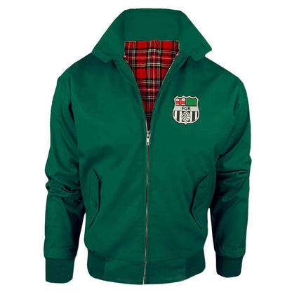 Retro Forest Green 1975 Embroidered Classic Harrington Jacket