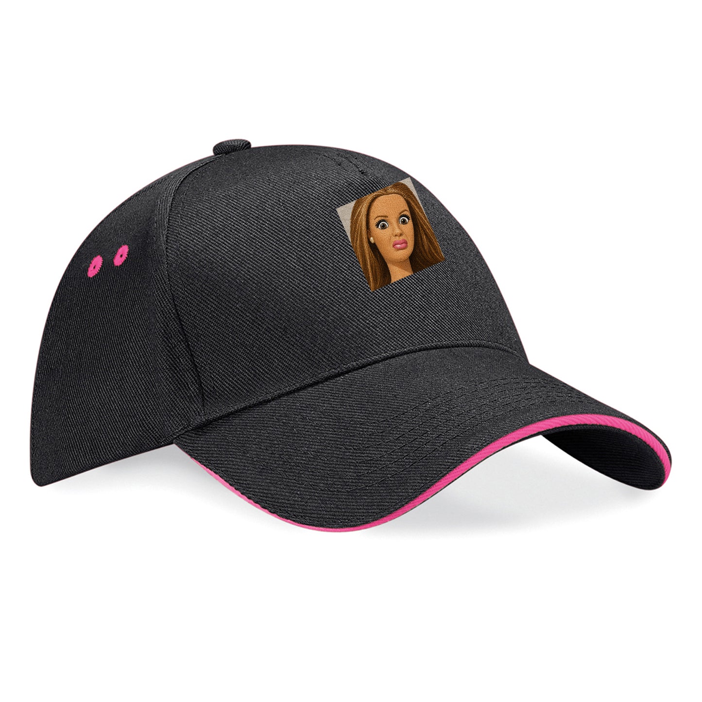 Funny Distressed Doll Face Meme Baseball Cap