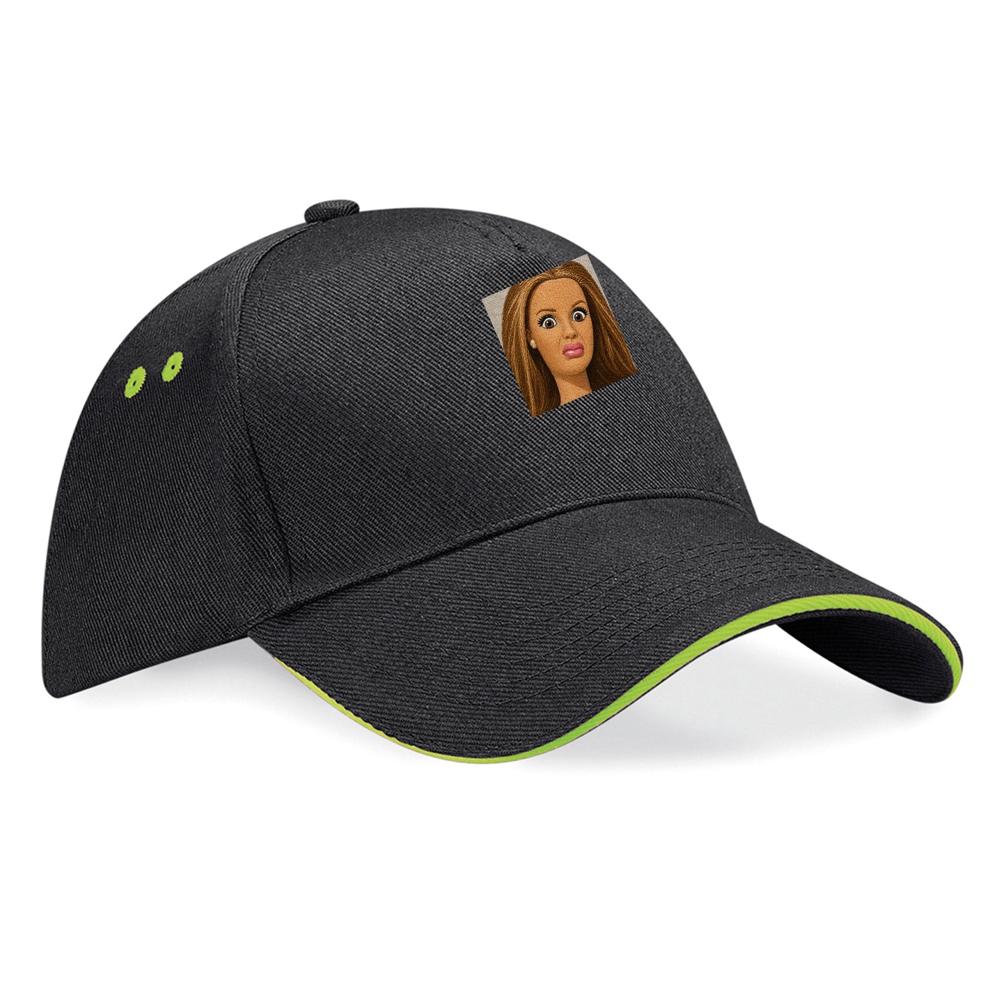 Funny Distressed Doll Face Meme Baseball Cap