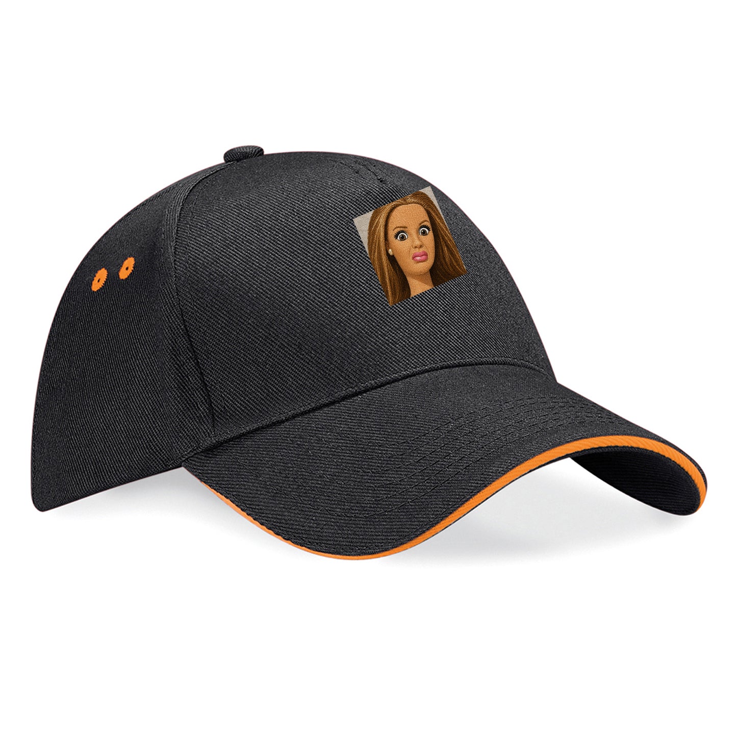 Funny Distressed Doll Face Meme Baseball Cap