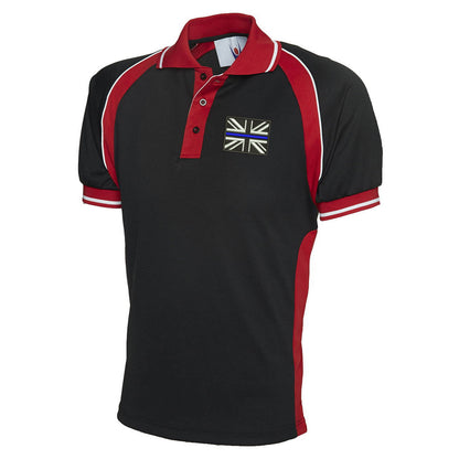 Thin Blue Line Union Jack Embroidered Sports Polo Shirt