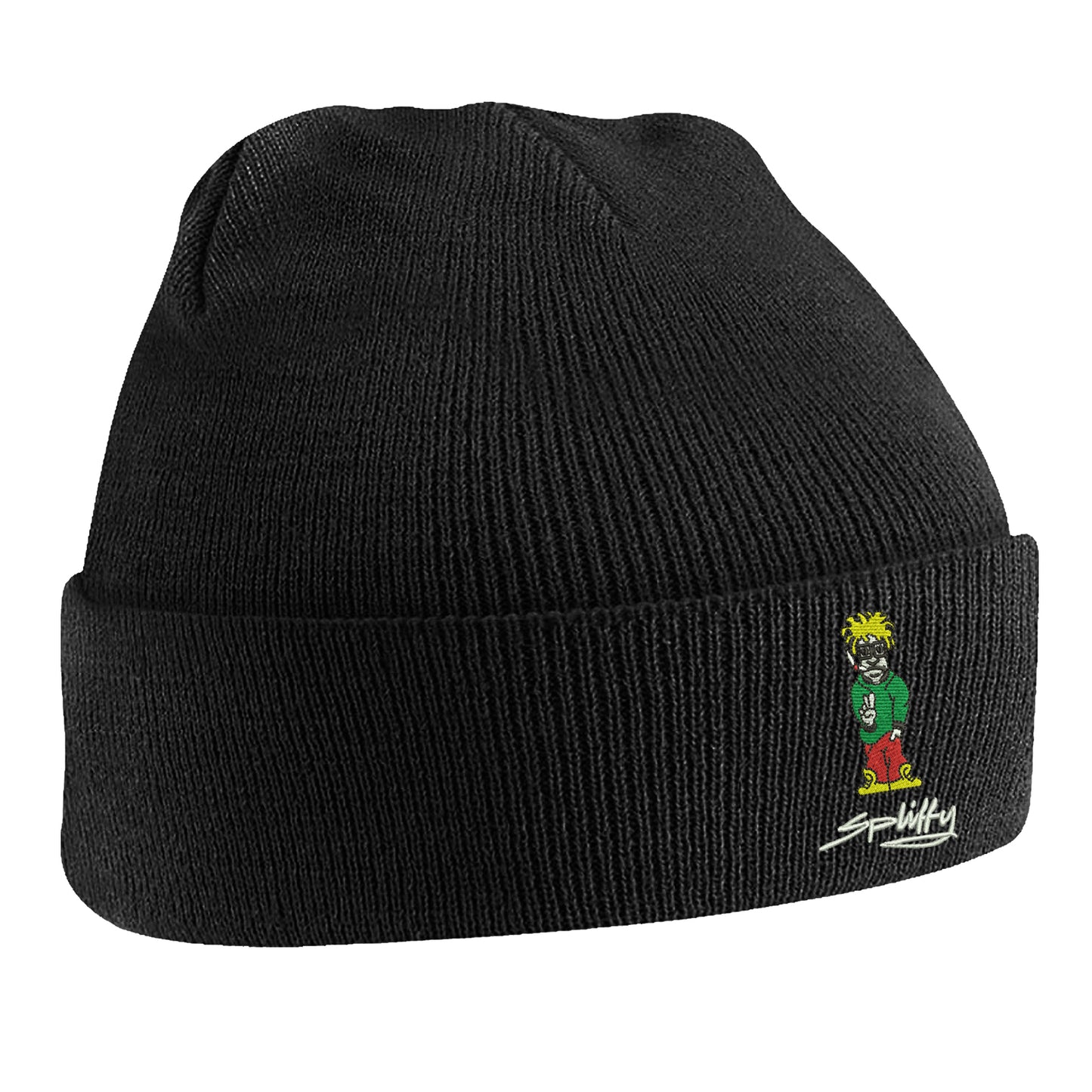 Retro Eclipse Embroidered Beanie Hat
