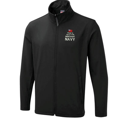 Proud to Serve in The Merchant Navy Embroidered Lightweight Soft Shell Jacket