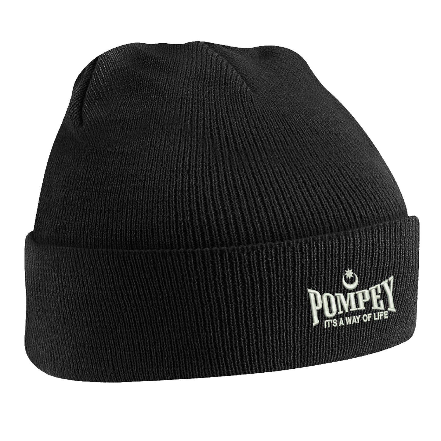 Pompey It's a Way of Life Embroidered Beanie Hat