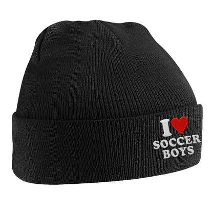 I Love Soccer Boys Beanie Hat
