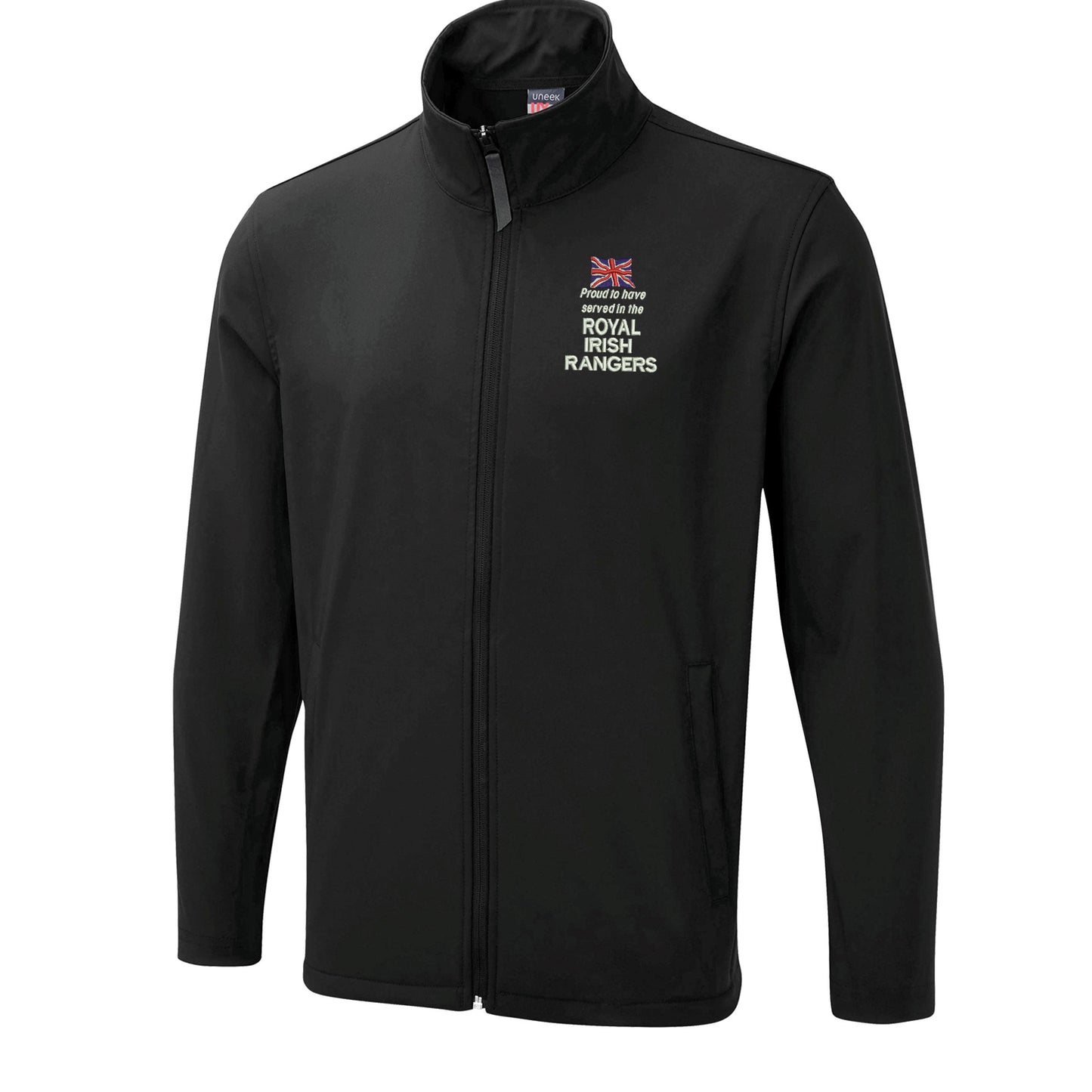 Proud to Have Served in The Royal Irish Rangers Embroidered Lightweight Soft Shell Jacket