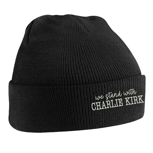 We Stand With Charlie Kirk Beanie Hat
