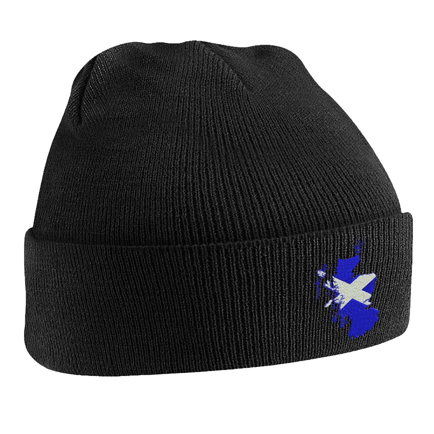 Scotland Flag Map Embroidered Beanie Hat