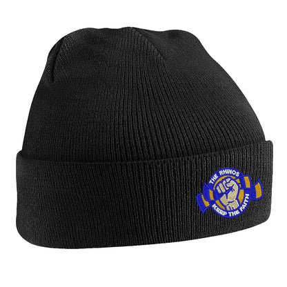 The Rhinos Keep The Faith Embroidered Beanie Hat