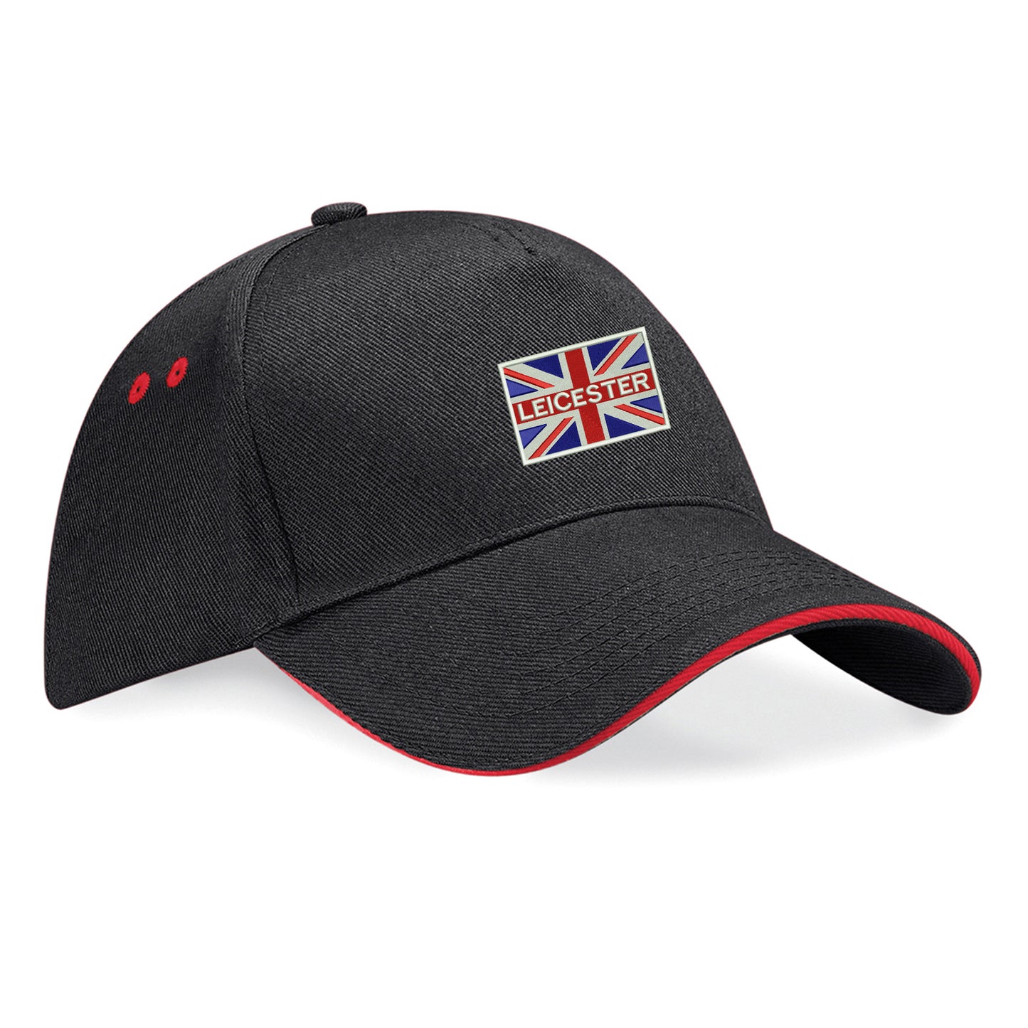 Leicester Coloured Union Jack Embroidered Baseball Cap