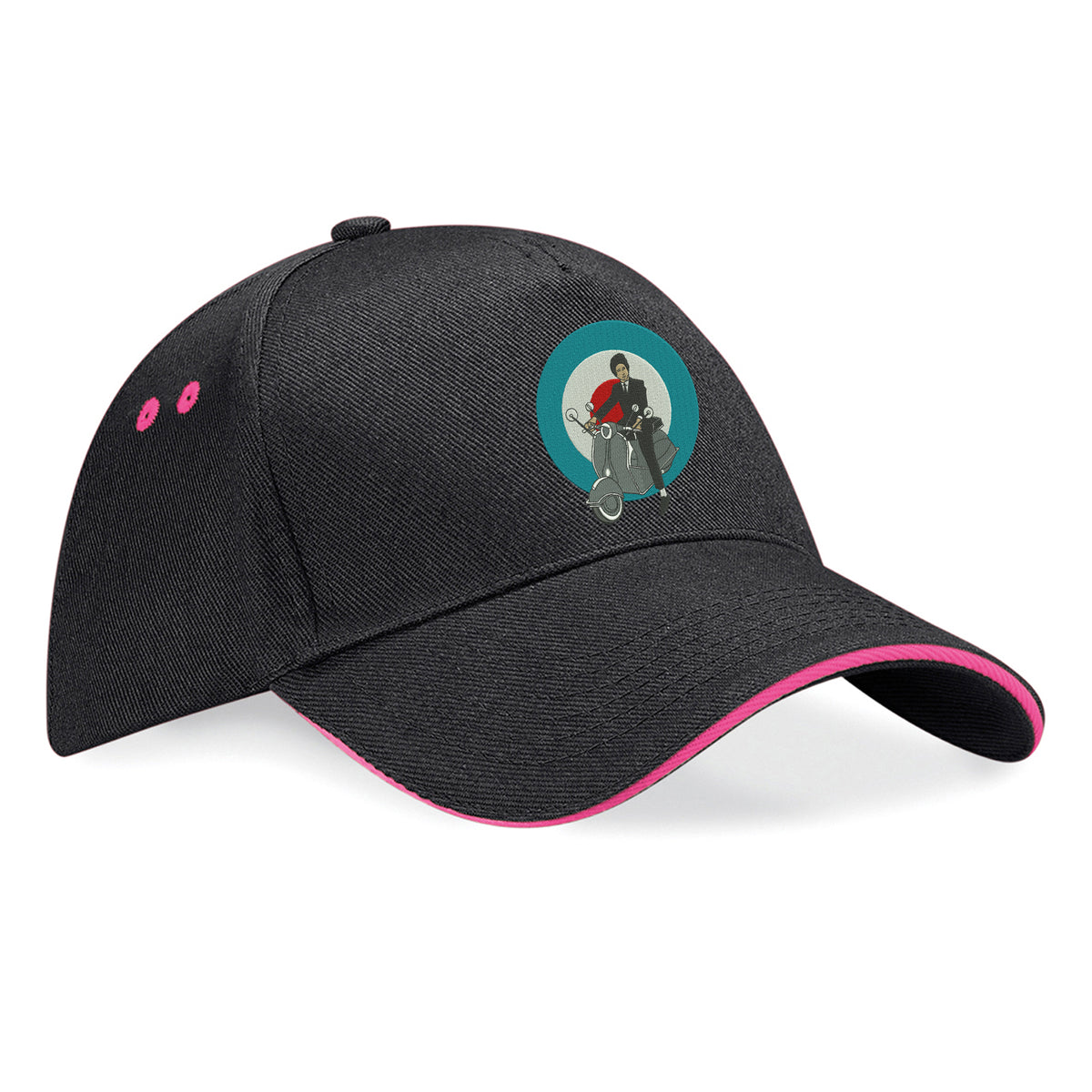 Retro MOD Scooter Embroidered Baseball Cap