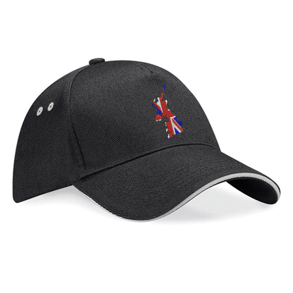 United Kingdom Flag Map Embroidered Baseball Cap