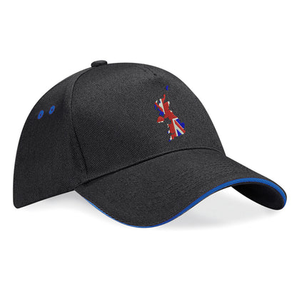 United Kingdom Flag Map Embroidered Baseball Cap