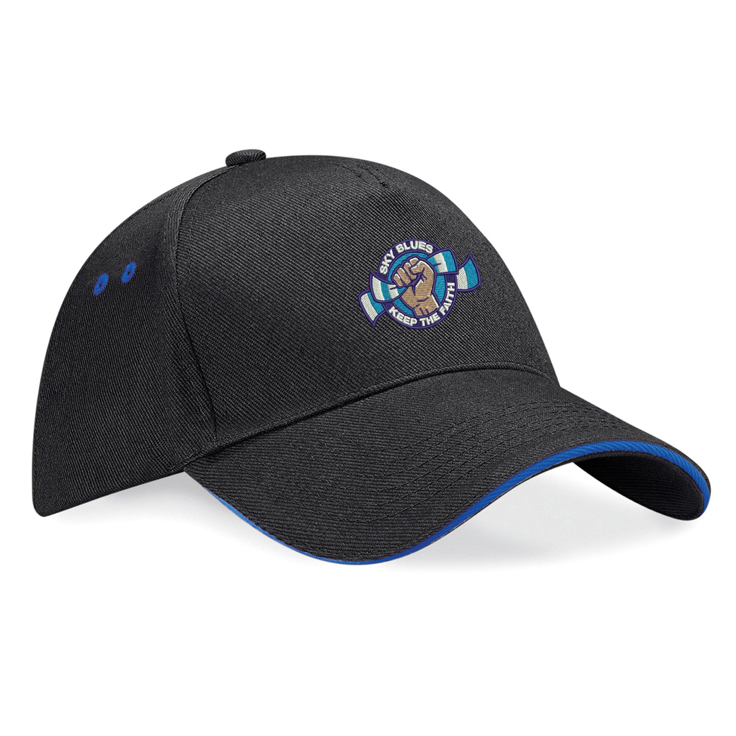 Sky Blues Keep The Faith Embroidered Baseball Cap