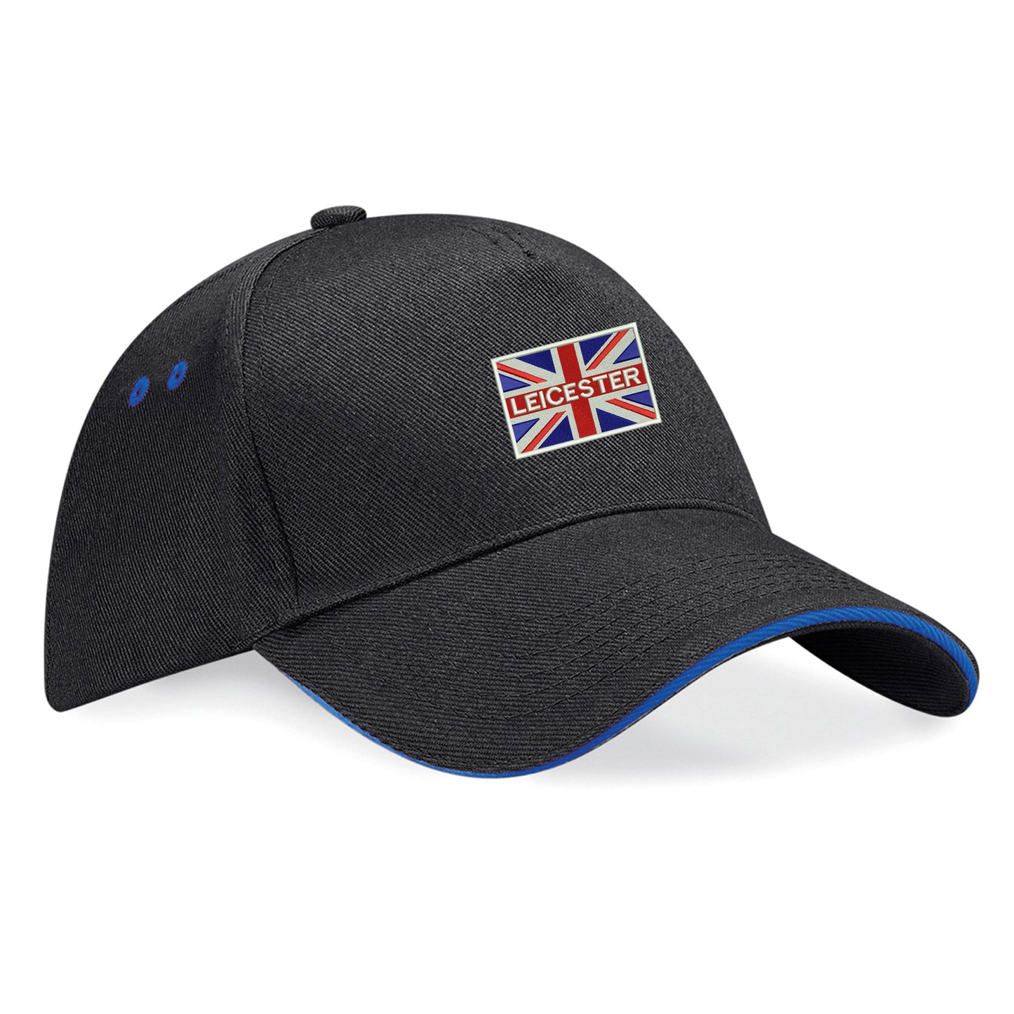 Leicester Coloured Union Jack Embroidered Baseball Cap