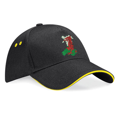 Wales Flag Map Baseball Cap