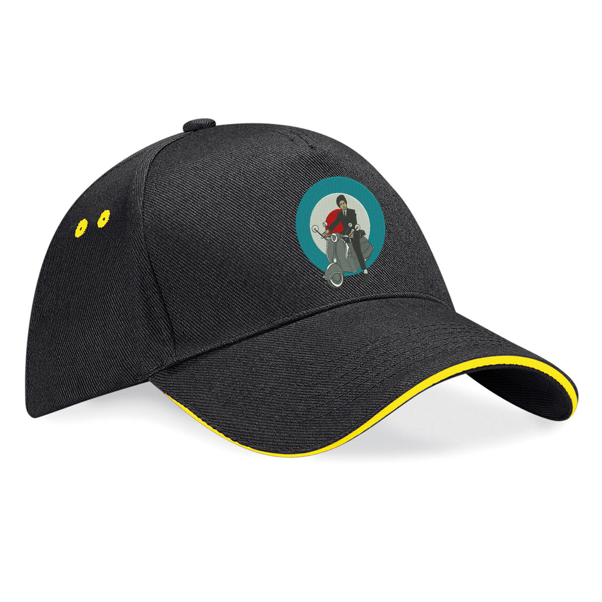 Retro MOD Scooter Embroidered Baseball Cap