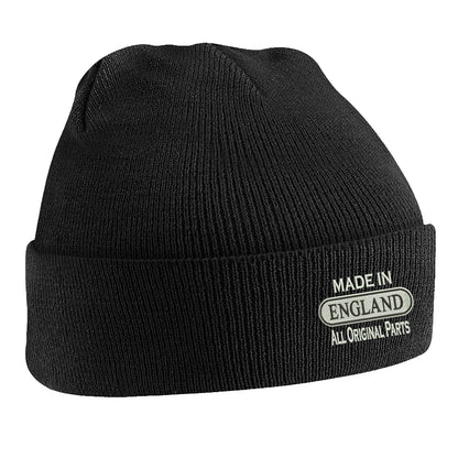 Made in England All Original Parts Embroidered Beanie Hat
