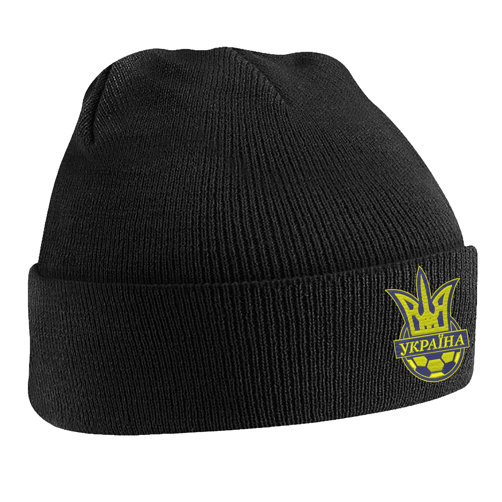 Old School Ukraine National Football Beanie Hat