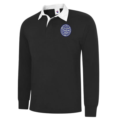 Retro Halifax 1970s Embroidered Long Sleeve Rugby Shirt