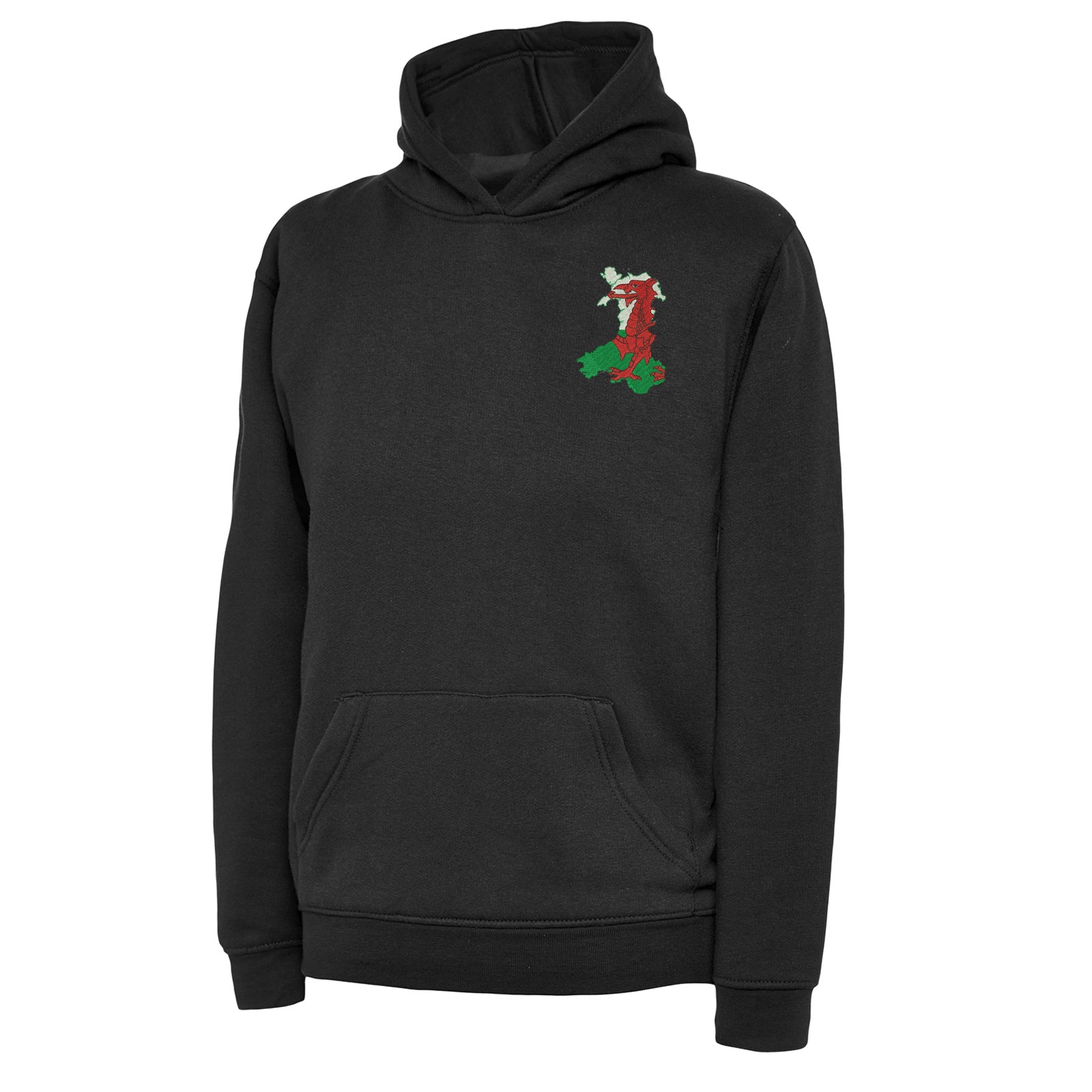 Wales Flag Map Embroidered Classic Hoodie