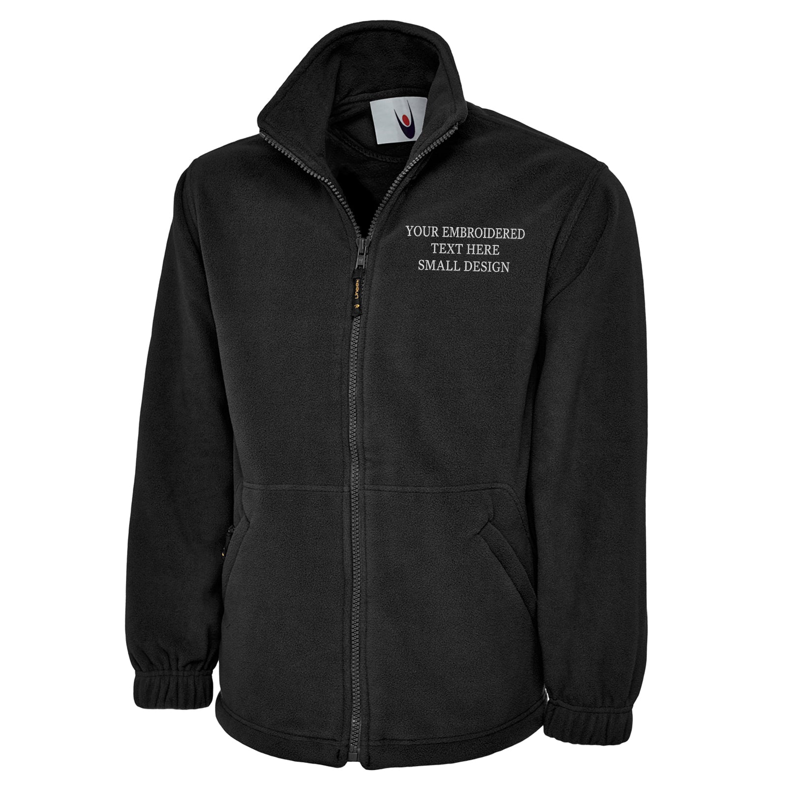 Personalised Custom Small Text Fleece Jacket 