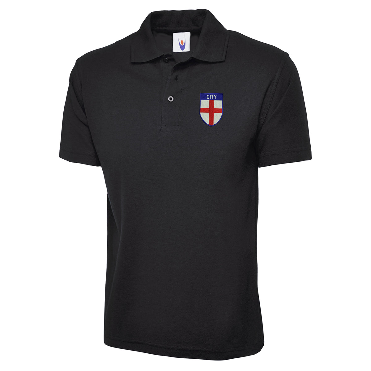 City Flag of England Shield Classic Embroidered Polo Shirt