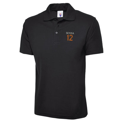 Retro Senna 12 Embroidered Classic Polo Shirt