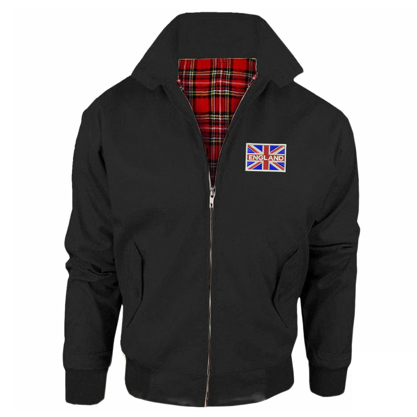 England Coloured Union Jack Embroidered Classic Harrington Jacket