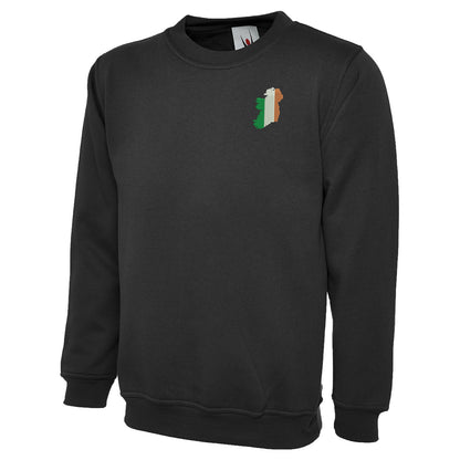 Ireland Flag Map Embroidered Classic Sweatshirt