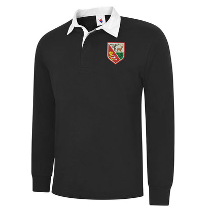 Retro Hayes Embroidered Long Sleeve Rugby Shirt