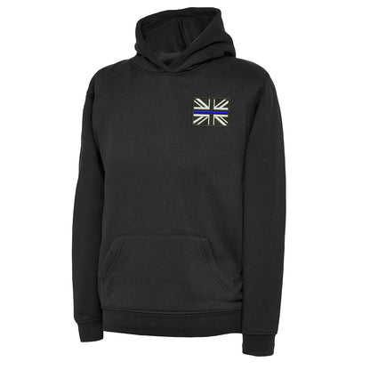 Thin Blue Line Union Jack Embroidered Children's Hoodie