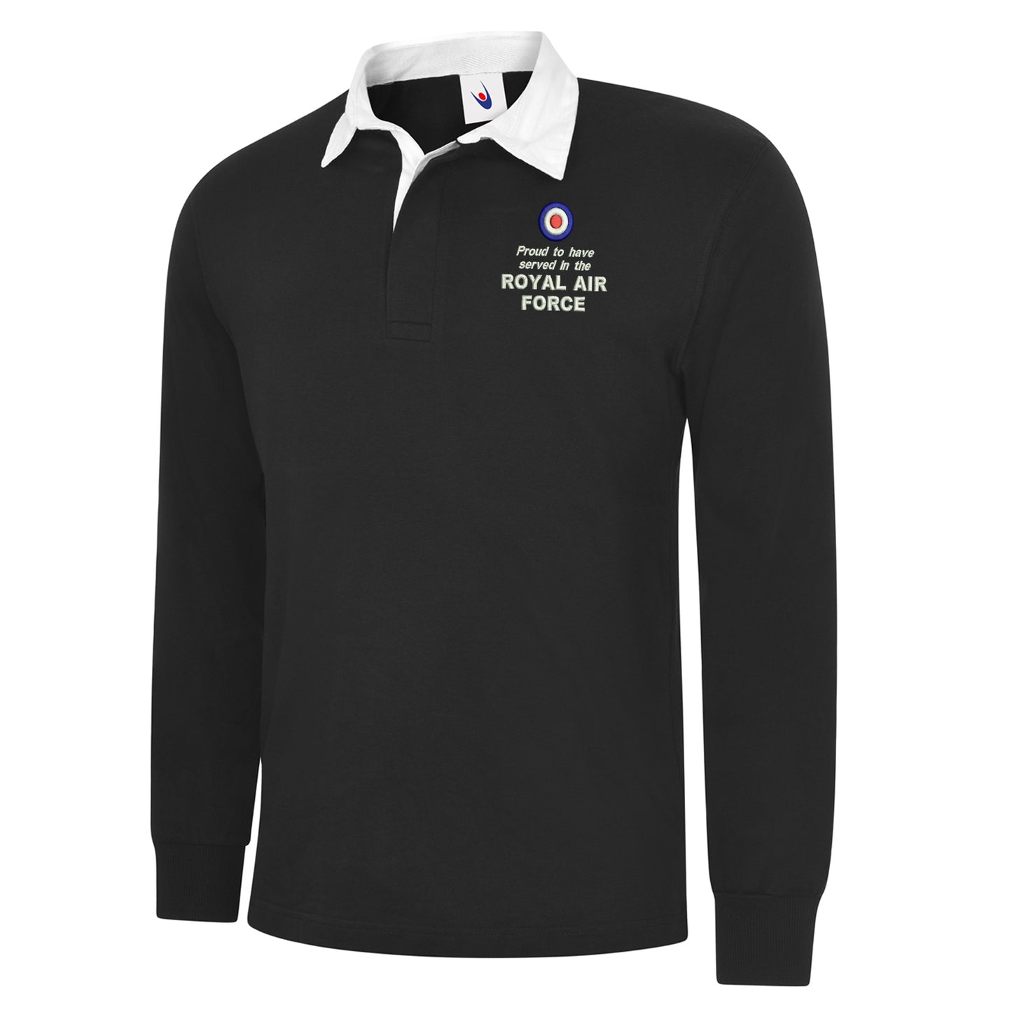 Proud to Have Served in The Royal Air Force Embroidered Long Sleeve Rugby Shirt
