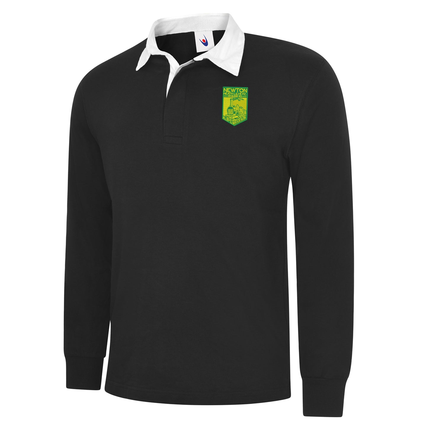 Retro Newton Heath LYR Embroidered Long Sleeve Rugby Shirt