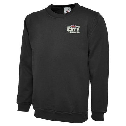 City Till I Die Union Jack Embroidered Classic Sweatshirt