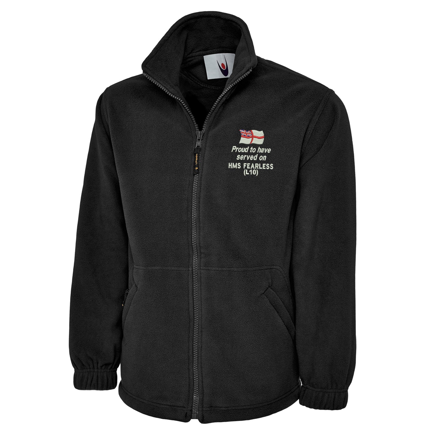 Proud to Have Served on HMS Fearless (L10) Premium Fleece Jacket