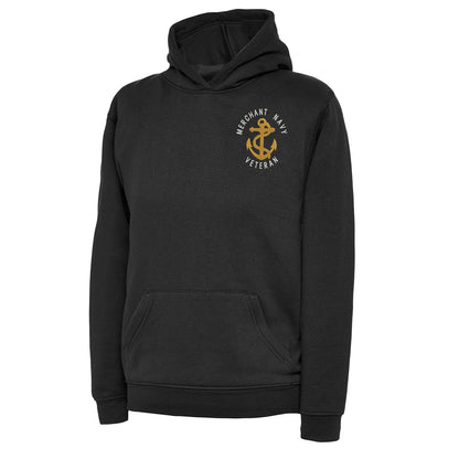 Merchant Navy Veteran Anchor Embroidered Children's Hoodie